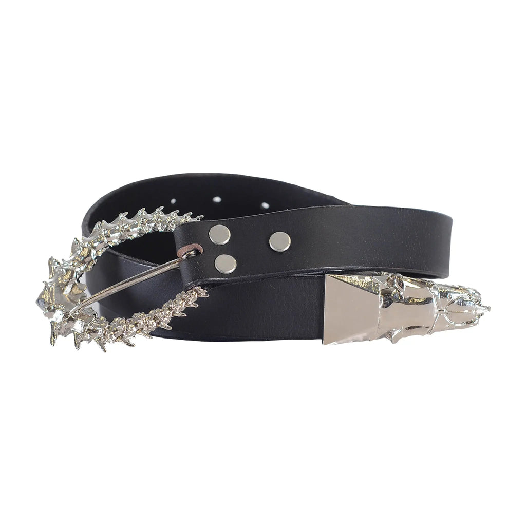 SNAKE VERTEBRAE LEATHER BELT - Youths In Balaclava